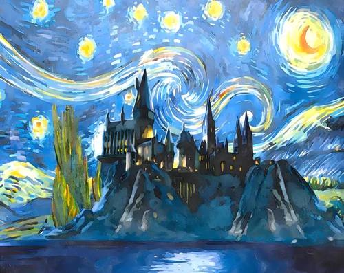 Harry Potter Hogwarts Van Gogh
